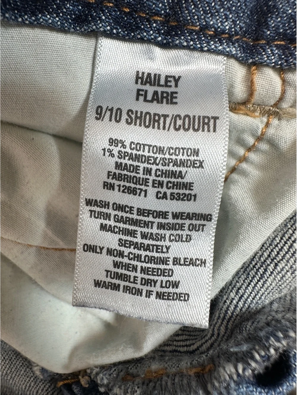 Women’s Aeropostale Hailey Flare 9/10 Short Distressed Low Rise Whiskering